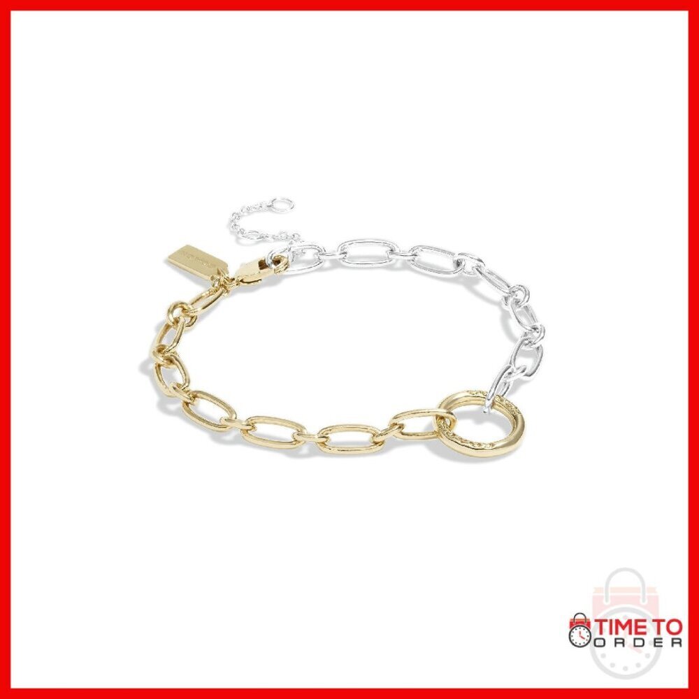 Gold Tone Link Bracelet with Lobster Clasp, 8 Inches